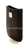 Photo 3 — Caso de cuero original de desembolso de bolsillo con placa de metal de cuero para BlackBerry, Marrón oscuro (Espresso)