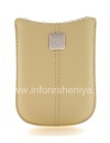 Фотография 1 — Оригинальный кожаный чехол-карман с металлической биркой Leather Pocket для BlackBerry, Бежевый (Sandstone)