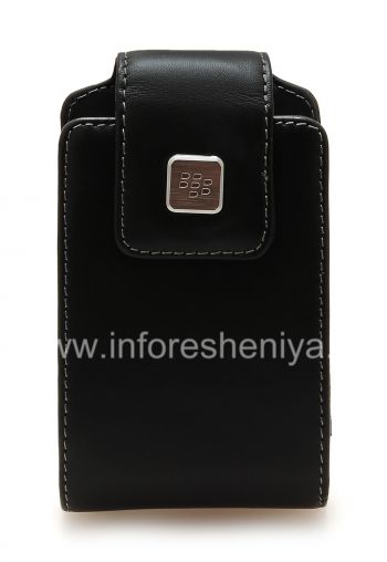 Оригинальный кожаный чехол с клипсой и металлической биркой Leather Swivel Holster для BlackBerry