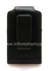 Photo 2 — BlackBerry用クリップおよび金属タグレザースイベルホルスター付き本革ケース, ブラック（黒）