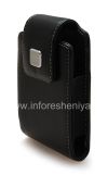 Photo 4 — El caso de cuero original con un clip y una pulsera de cuero etiqueta metálica giratoria de cuero para BlackBerry, Negro (negro)