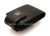 Photo 6 — L'étui en cuir d'origine avec un clip et une étiquette métallique Étui pivotant en cuir pour BlackBerry, Noir (Black)