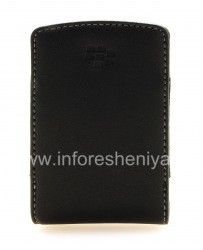 Asli Leather Case-saku Synthetic Leather Pocket untuk BlackBerry, Black (hitam)