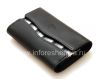 Фотография 6 — Оригинальный кожаный чехол-сумка с тканевой вставкой Leather Folio для BlackBerry, Черный (Black)