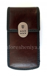 Фирменный кожаный чехол с зажимом T-Mobile Leather Carrying Case & Holster для BlackBerry, Коричневый