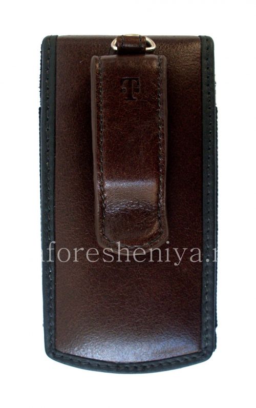 Галерея фотографий товара Фирменный кожаный чехол с зажимом T-Mobile Leather Carrying Case & Holster для BlackBerry, Коричневый
