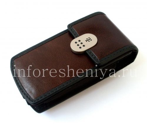 Галерея фотографий товара Фирменный кожаный чехол с зажимом T-Mobile Leather Carrying Case & Holster для BlackBerry, Коричневый