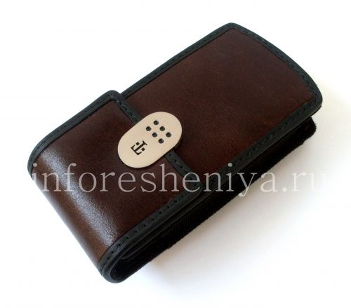 Галерея фотографий товара Фирменный кожаный чехол с зажимом T-Mobile Leather Carrying Case & Holster для BlackBerry, Коричневый