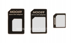 Набор переходников для Micro- и Nano- SIM-карт, Noosy, Черные, 3 шт.