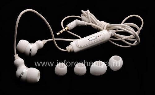Photogallery for Original Auriculares blancos de 3,5 mm de aislamiento de sonido Stereo Headset para BlackBerry, Caucásica (blanca) product
