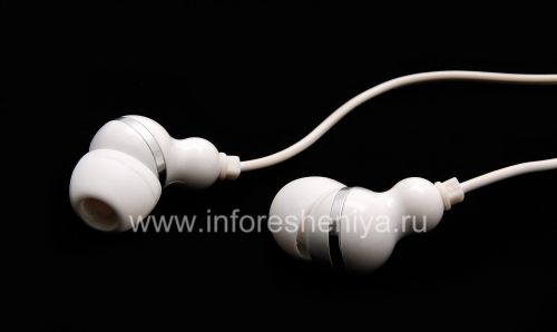 Photogallery for Original Auriculares blancos de 3,5 mm de aislamiento de sonido Stereo Headset para BlackBerry, Caucásica (blanca) product