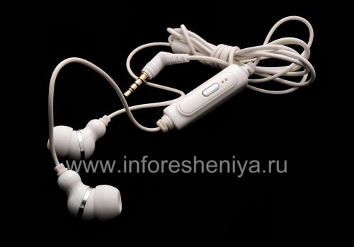 Photogallery for Original Auriculares blancos de 3,5 mm de aislamiento de sonido Stereo Headset para BlackBerry, Caucásica (blanca) product