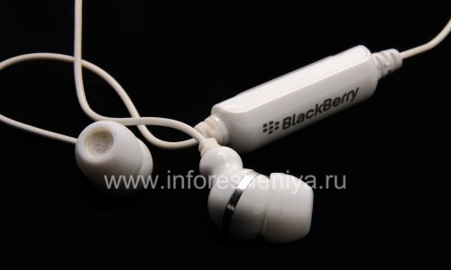 Photogallery for Original Auriculares blancos de 3,5 mm de aislamiento de sonido Stereo Headset para BlackBerry, Caucásica (blanca) product