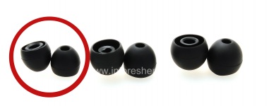earplugs Original for BlackBerry Premium earphone, Black, Usayizi Small