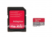 Branded memory card SanDisk Mobile Ultra MicroSD (microSDXC Class 10 UHS 1) 64GB for BlackBerry, Red / Grey