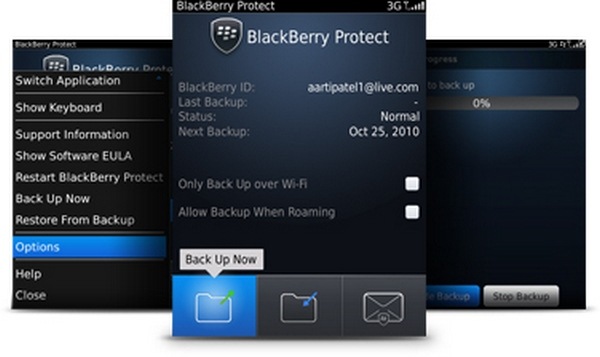 Удаленное резервное копирование при помощи BlackBerry Protect