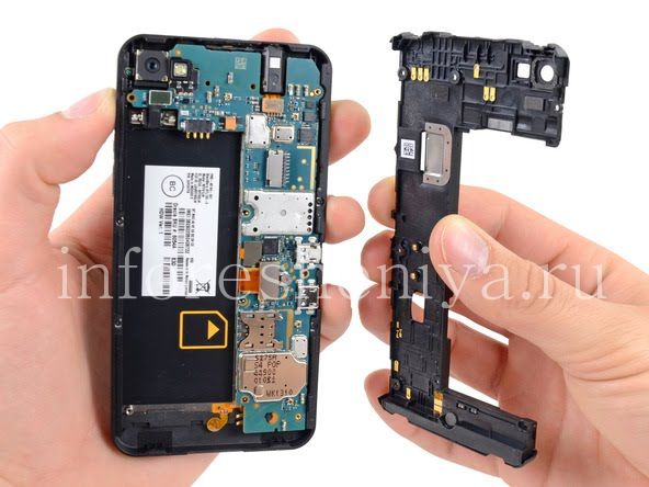 Renovation and demolition BlackBerry Z10 — Removing the middle part of the body