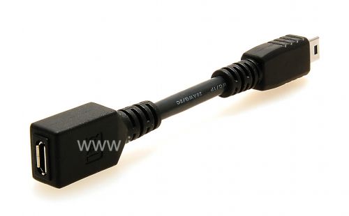 Галерея фотографий товара Оригинальный переходник с разъема MicroUSB на MiniUSB для BlackBerry, Черный
