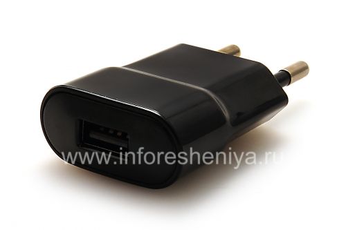 Галерея фотографий товара Сетевое зарядное устройство "Микро" USB Power Plug Charger для BlackBerry (копия), Черный, Плоской формы