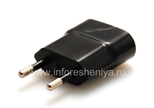 Галерея фотографий товара Сетевое зарядное устройство "Микро" USB Power Plug Charger для BlackBerry (копия), Черный, Плоской формы