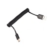 Фотография 1 — Универсальный спиральный Data-кабель USB/ MicroUSB/ Type C для BlackBerry, Черный